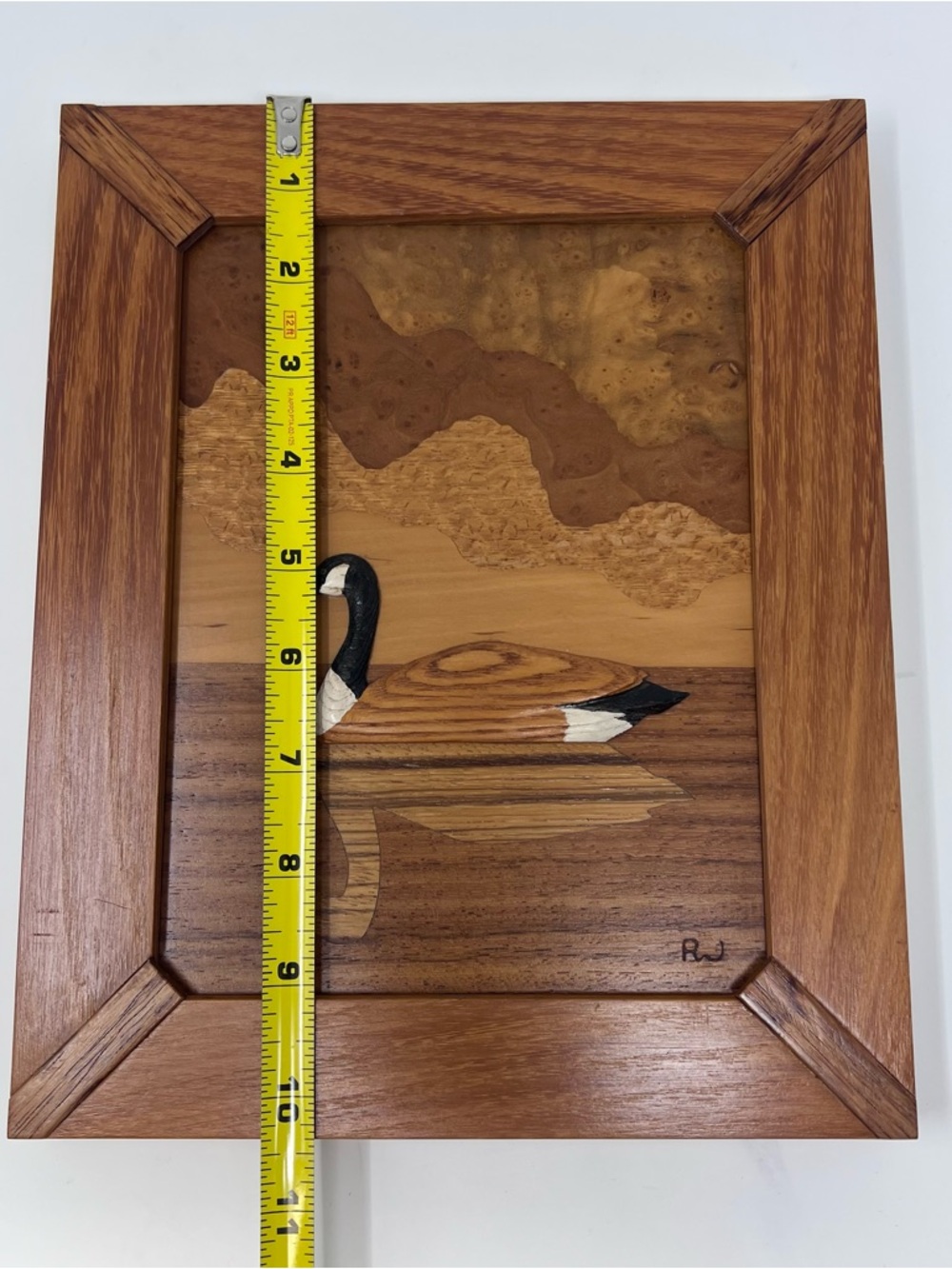 Vintage Robert Johnson Hand Crafted Wood Inlay Artwork Canada Goose Wall Art - Picture 6 of 7